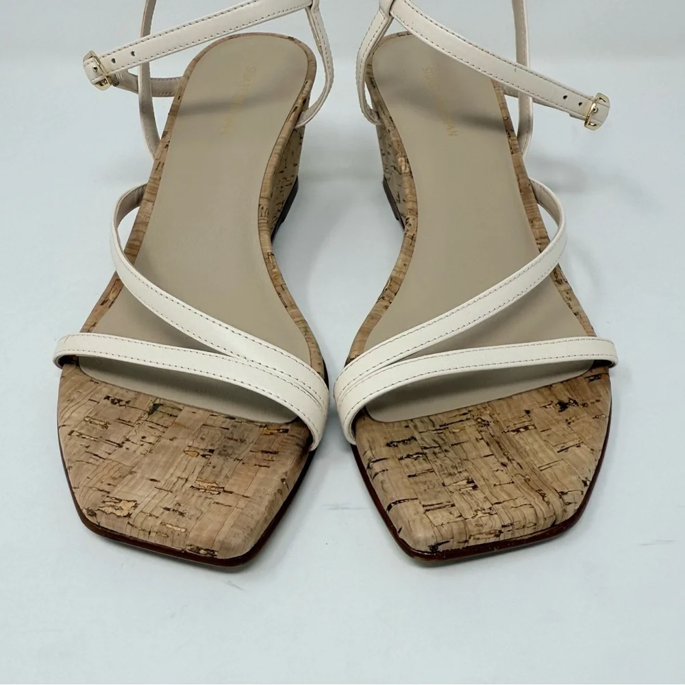 New Stuart Weitzman Oasis 50MM Wedge Sandals Seashell Sz US 8 - Picture 4 of 10